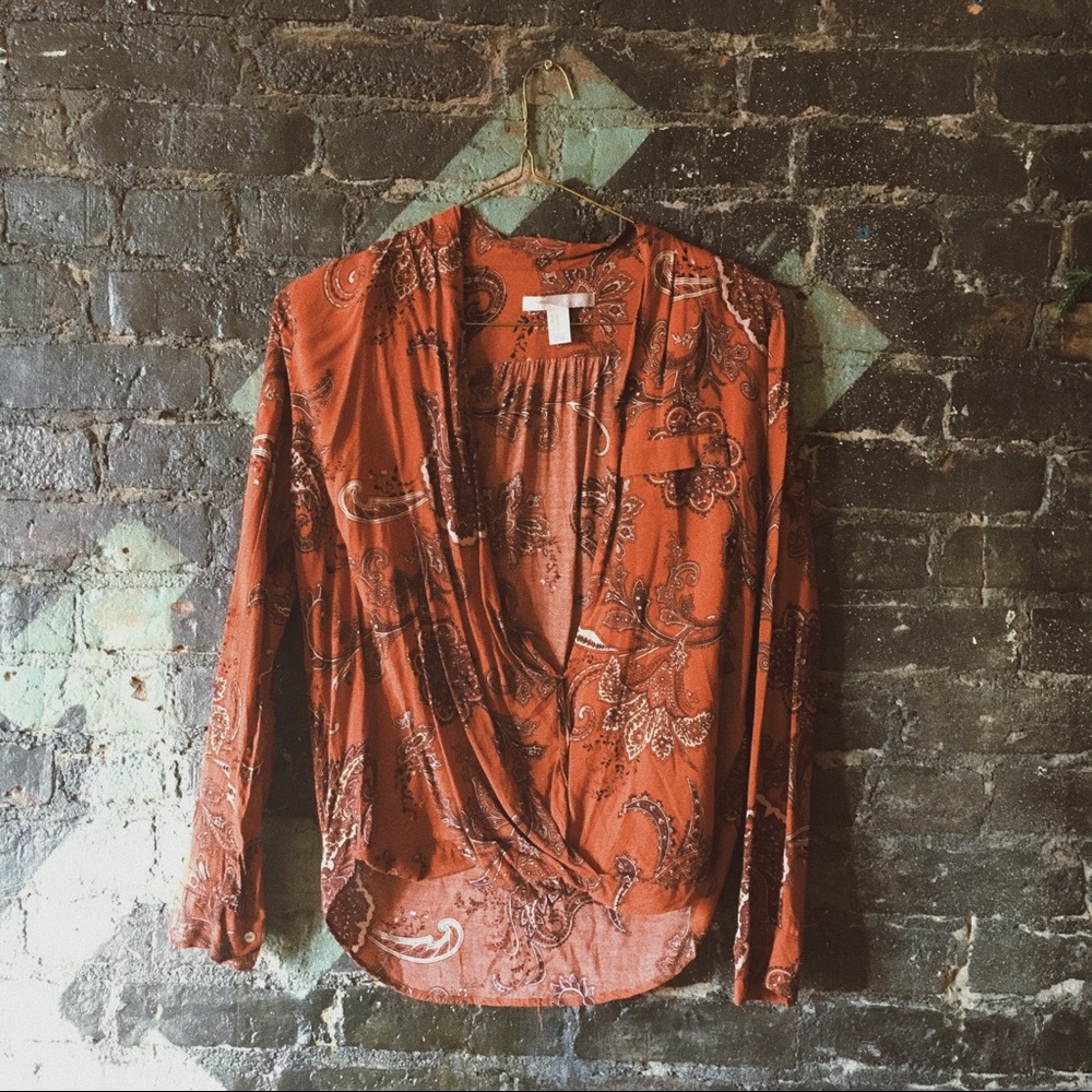 Forever 21 Paisley Long Sleeved Blouse